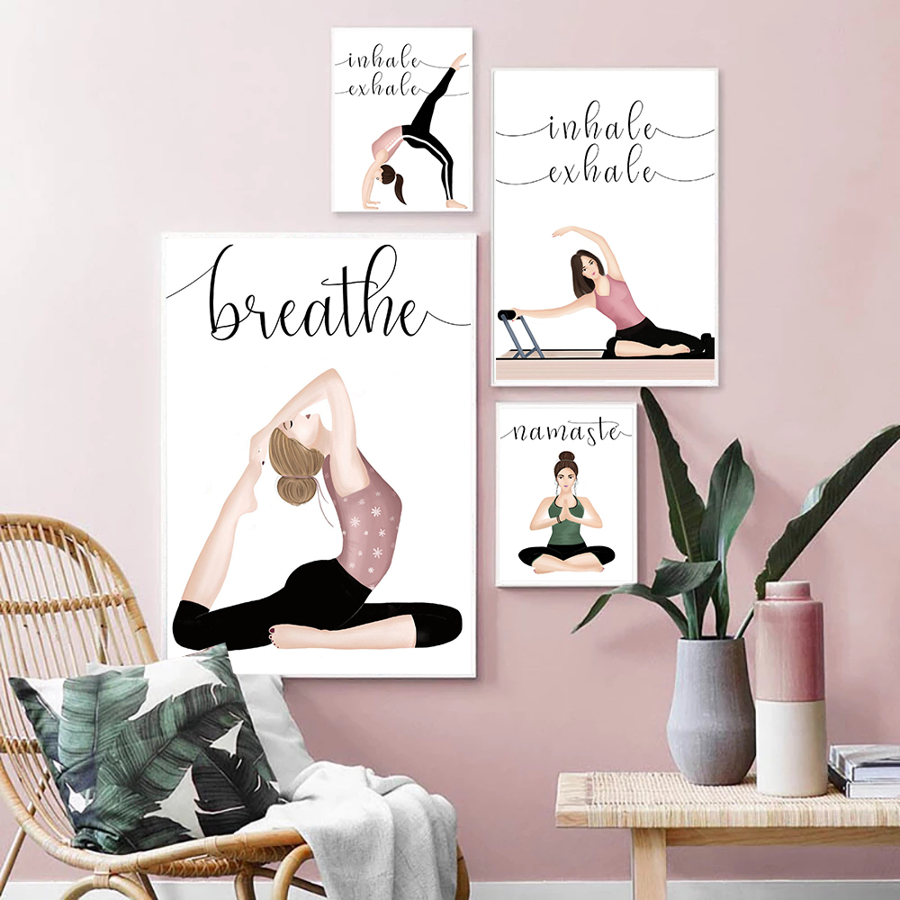 Yoga Fitness Quotes - Inhale Exhale Quote Yoga Poster Canvas