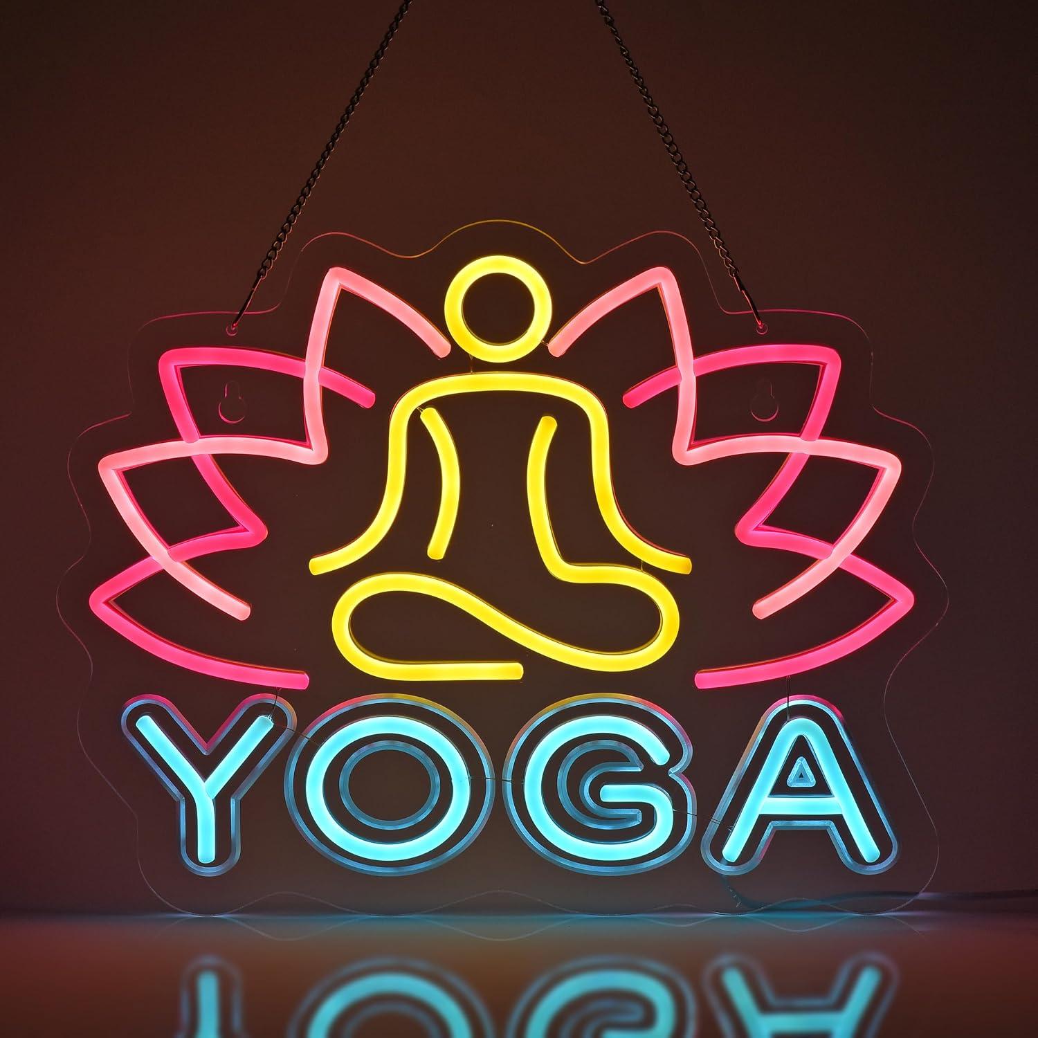 Yoga Fitness Rooms - Yoga Neon Sign Dimmable LED Neon
