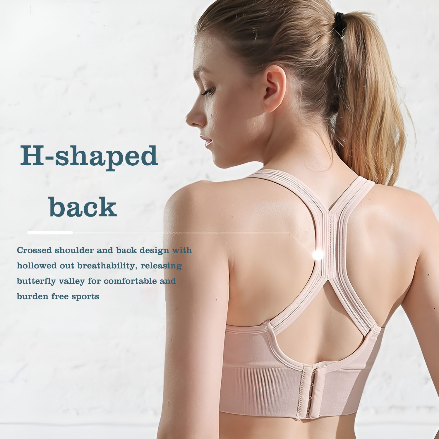 Yoga Fitness Ring - Women's Cross Back Sports Bra Adjustable