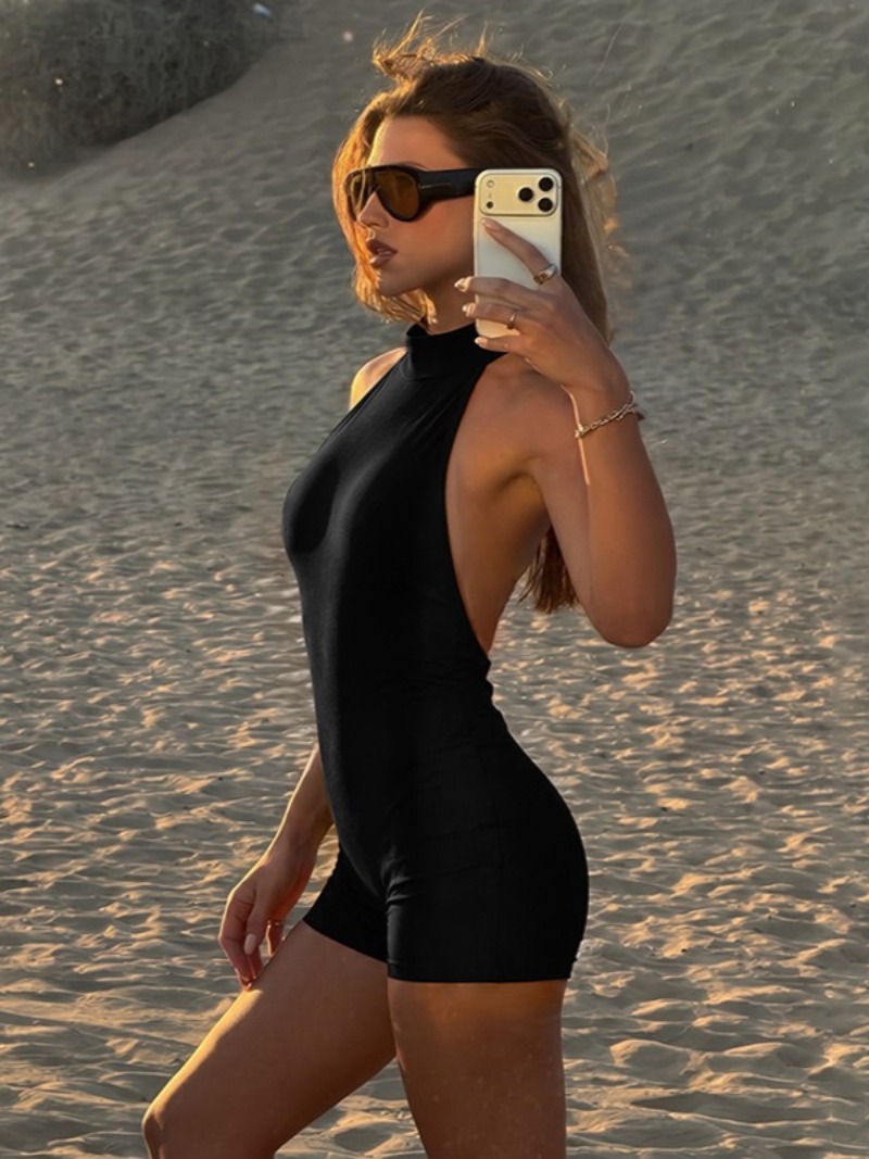 Sexy Halter Neck Sleeveless Bo - Yoga Overall Fitness recension och pris