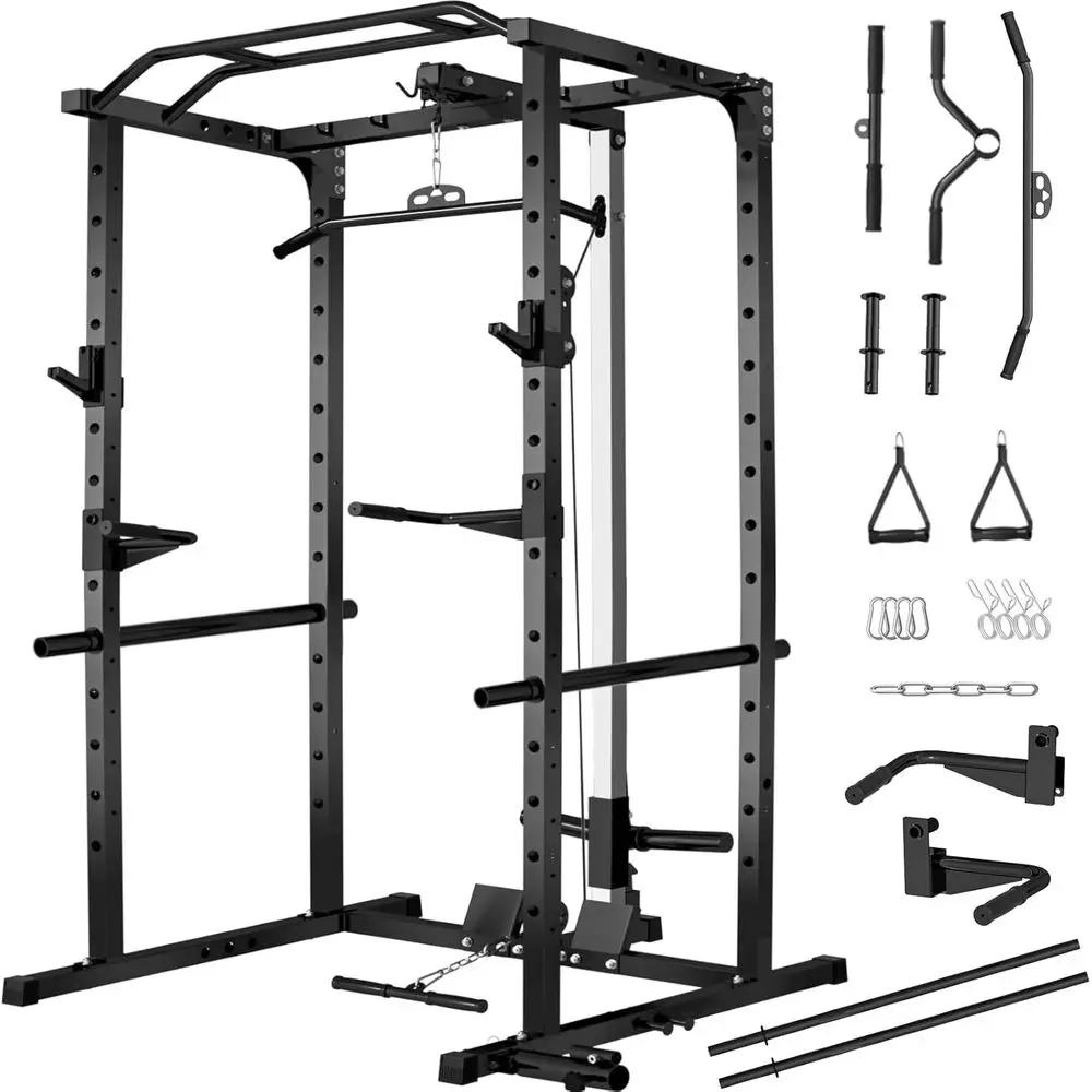2000LBS Capacity Power Rack wi - Lat Pulldown Bar recension och pris