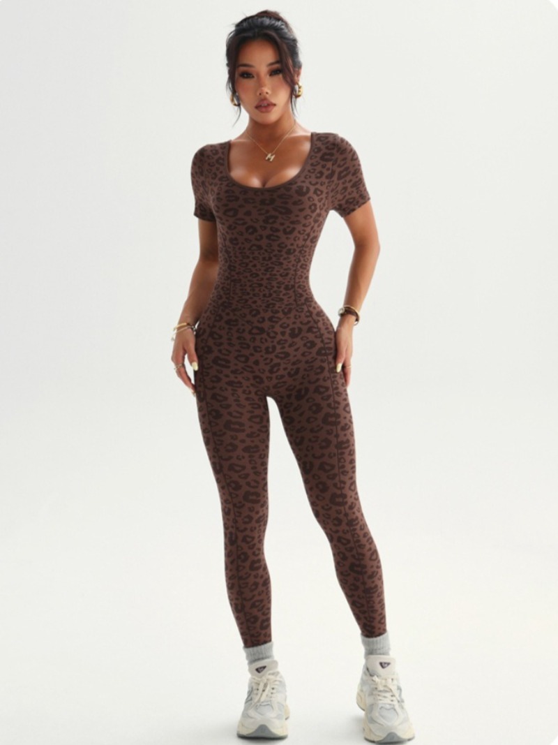 Women's Backless Leopard Jumps - Yoga Overall Fitness recension och pris