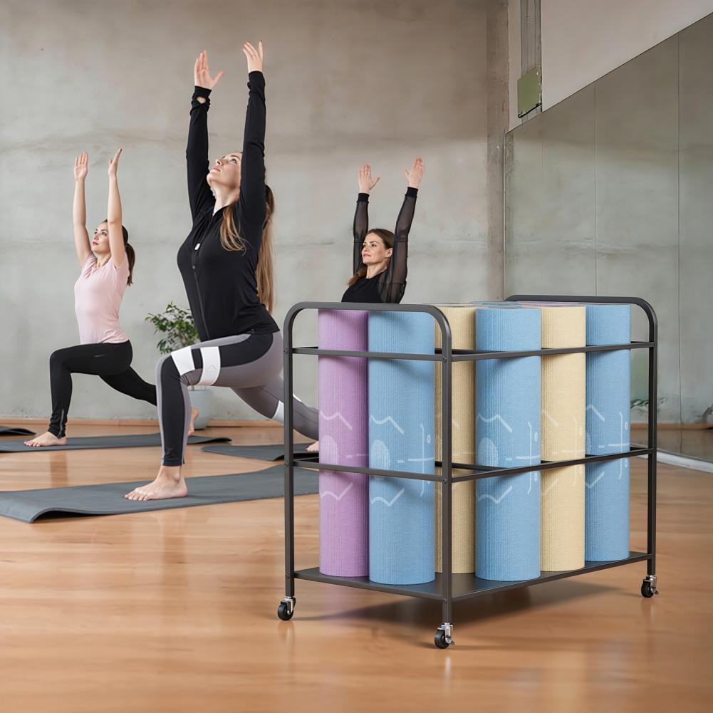 Yoga Mat Storage Rack with Whe - Yoga Fitness Rooms recension och pris
