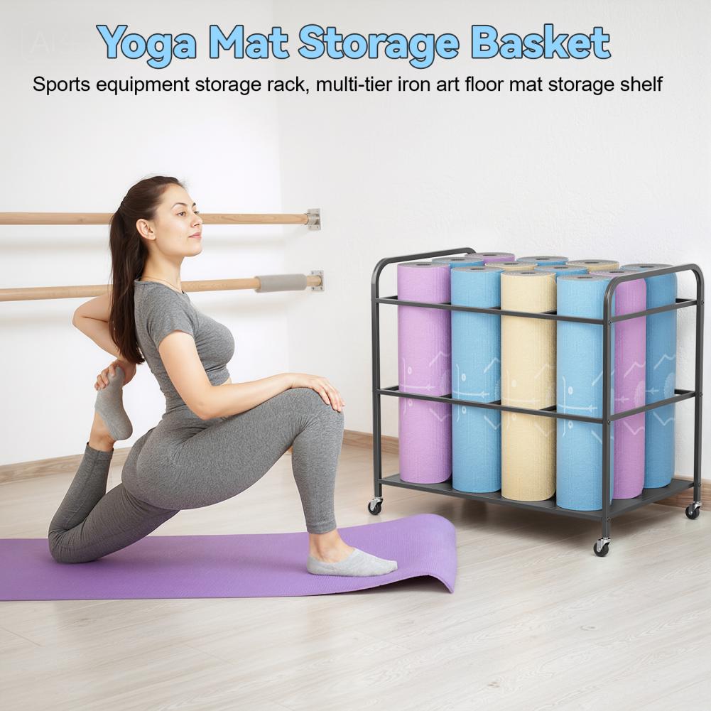 Yoga Mat Storage Rack with Whe - Yoga Fitness Rooms recension och pris