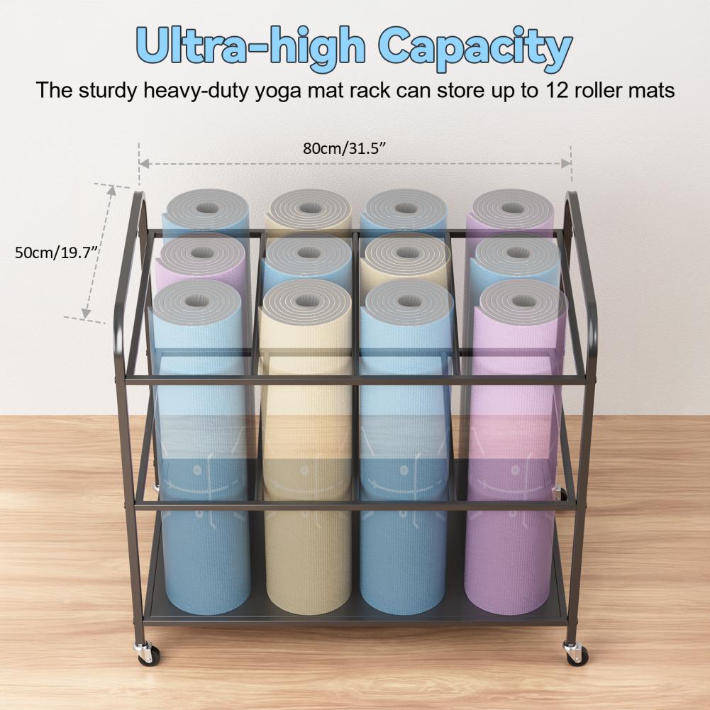Yoga Mat Storage Rack with Whe - Yoga Fitness Rooms recension och pris