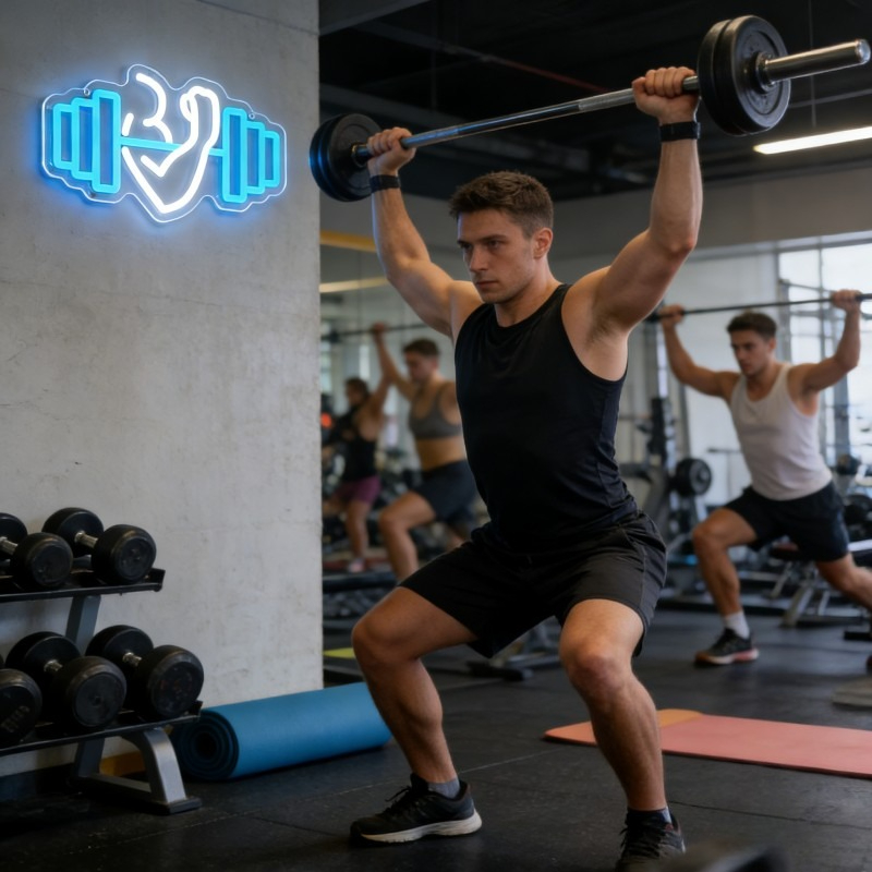 Bicep Dumbbell Neon Sign LED W - Yoga Fitness Rooms recension och pris