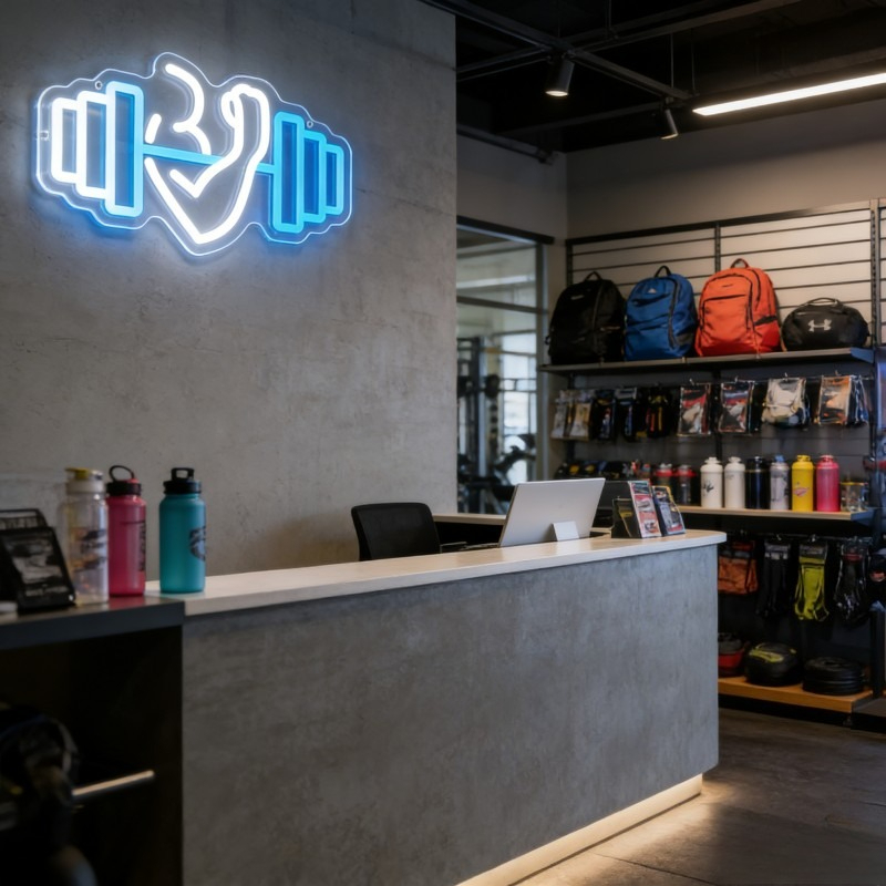Bicep Dumbbell Neon Sign LED W - Yoga Fitness Rooms recension och pris